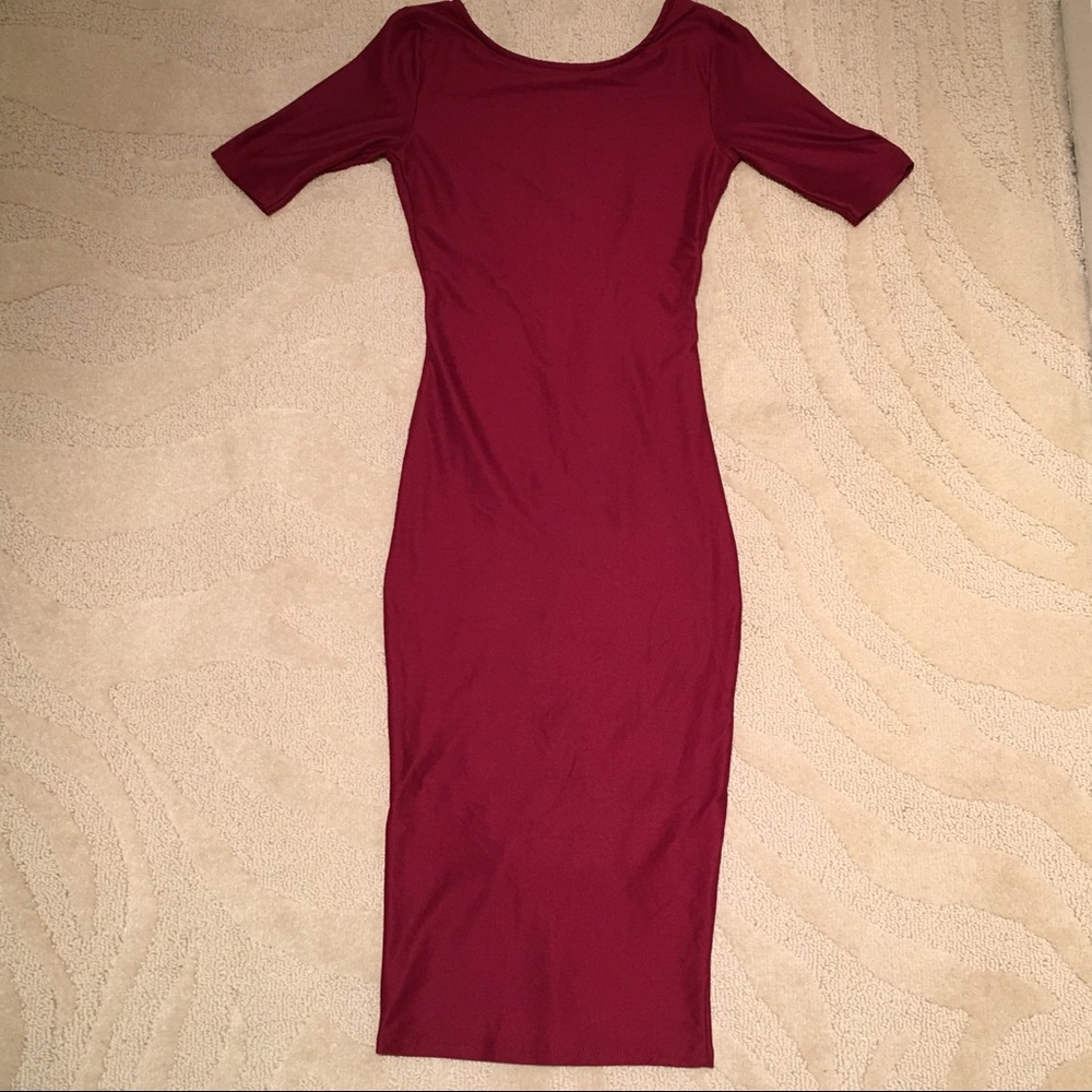 Burgundy Bodycon Dress